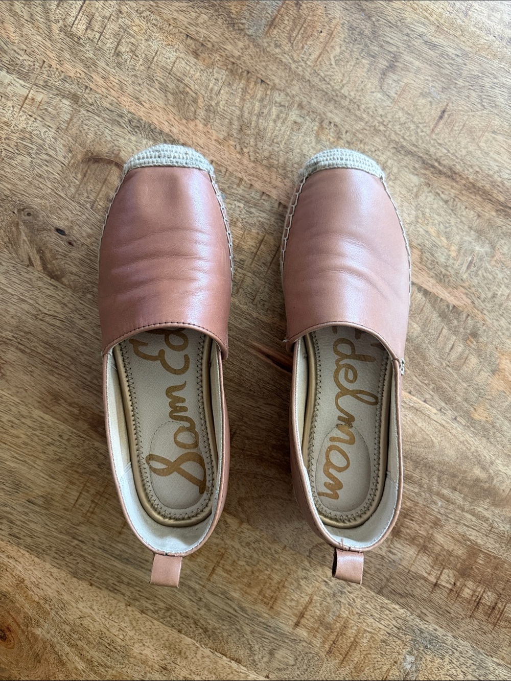 Sam Edelman Tan Leather Espadrille Slip-Ons